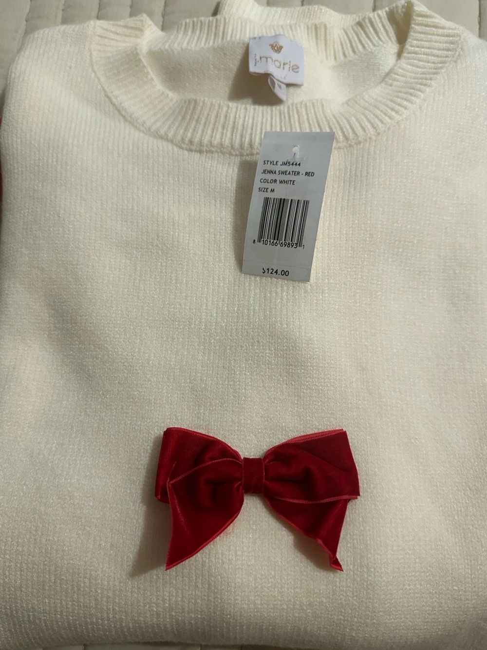 J.Marie Jenna Long Sleeve Bow front Sweater - Picture 12 of 16